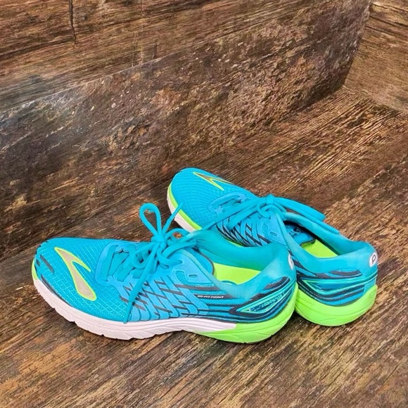 Brooks Pure Cadence Running Shoes Blue Turquoise and Lime Green Sneakers - Picture 2 of 9